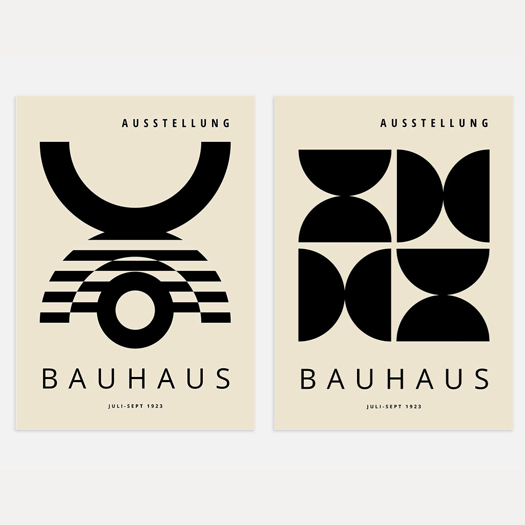 Bauhaus Black Shapes Set of 2 Posters