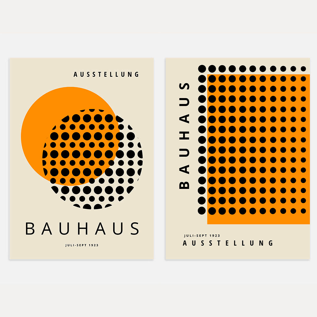 Bauhaus Black Orange Set of 2 Posters