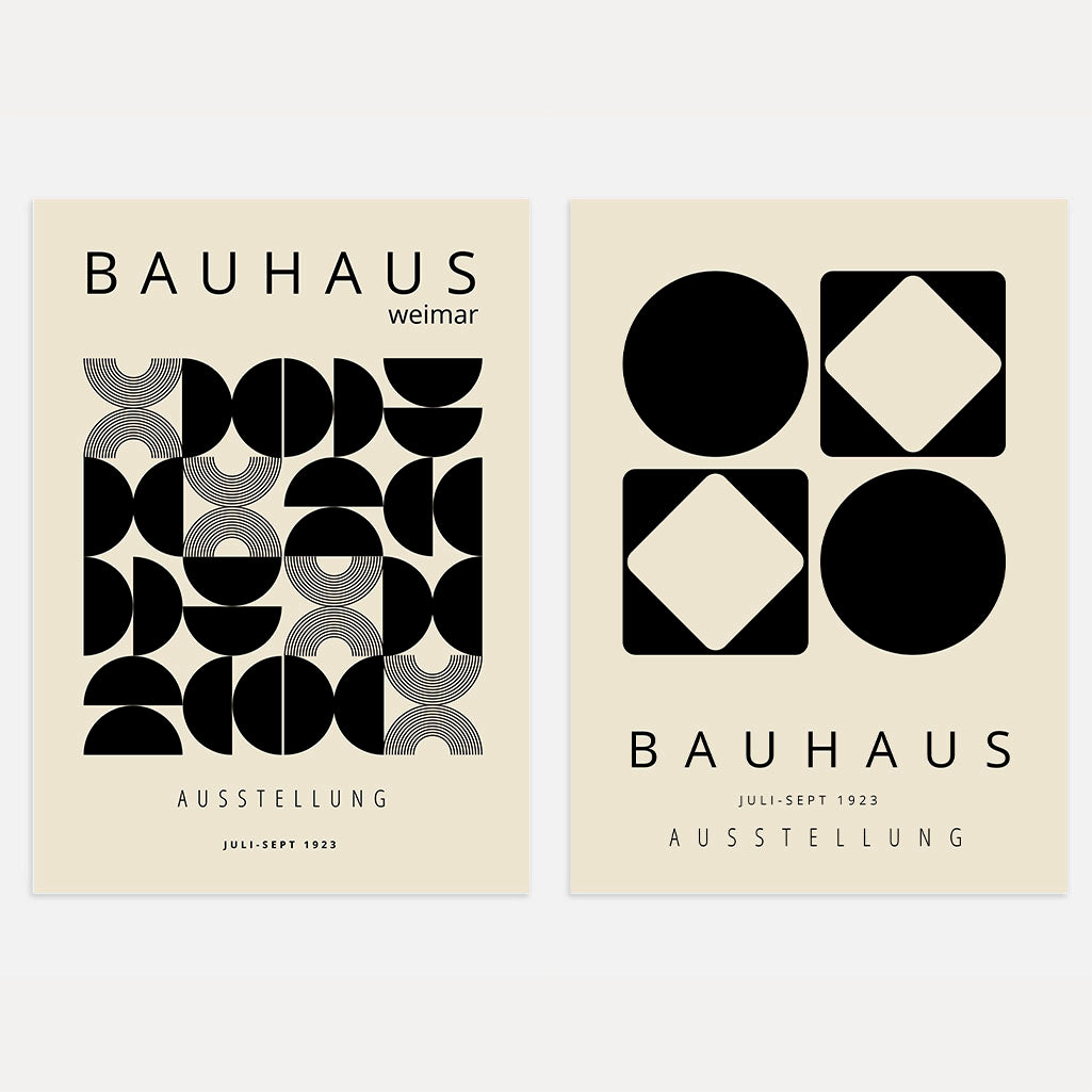 Bauhaus Geometric Forms Set of 2 Posters