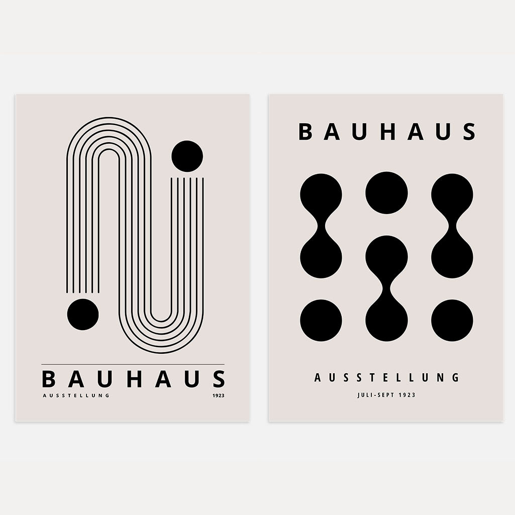 Bauhaus Black Forms Poster Set of 2