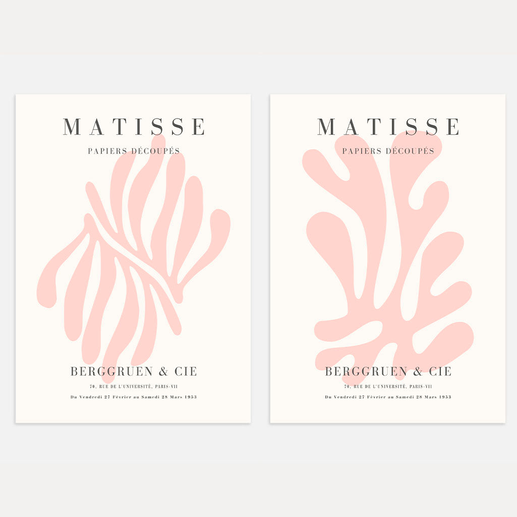Matisse Pastel Pink Shapes Poster Set of 2