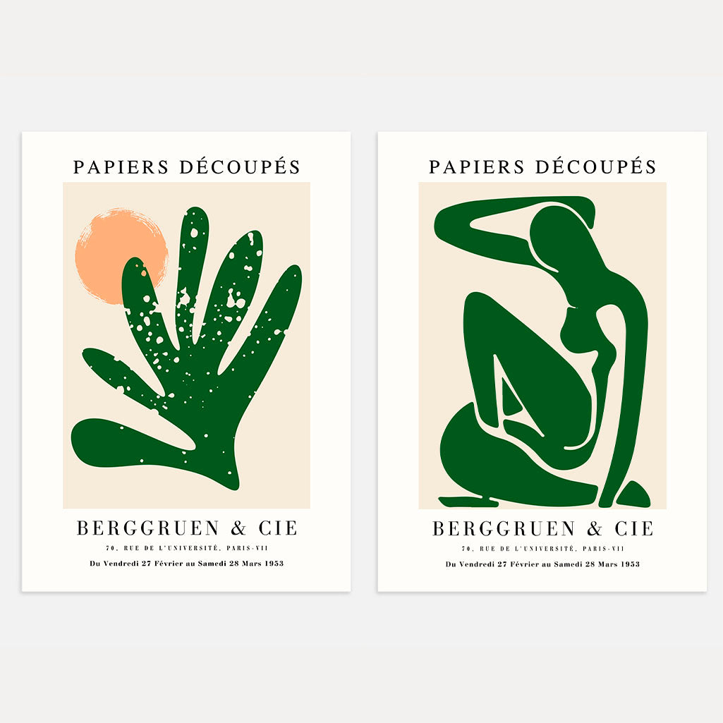 Matisse Green Shapes Poster Set of 2