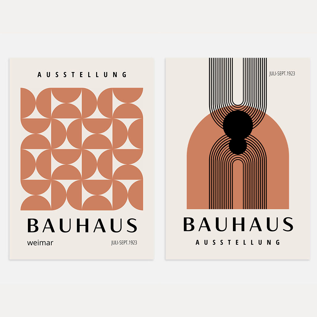Bauhaus Geometric Duo Set of 2 Posters