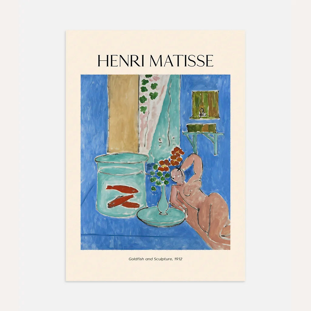 Henri Matisse Affiche – Poissons rouges et sculpture
