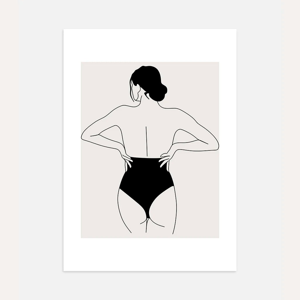 Line Art Female Back Poster