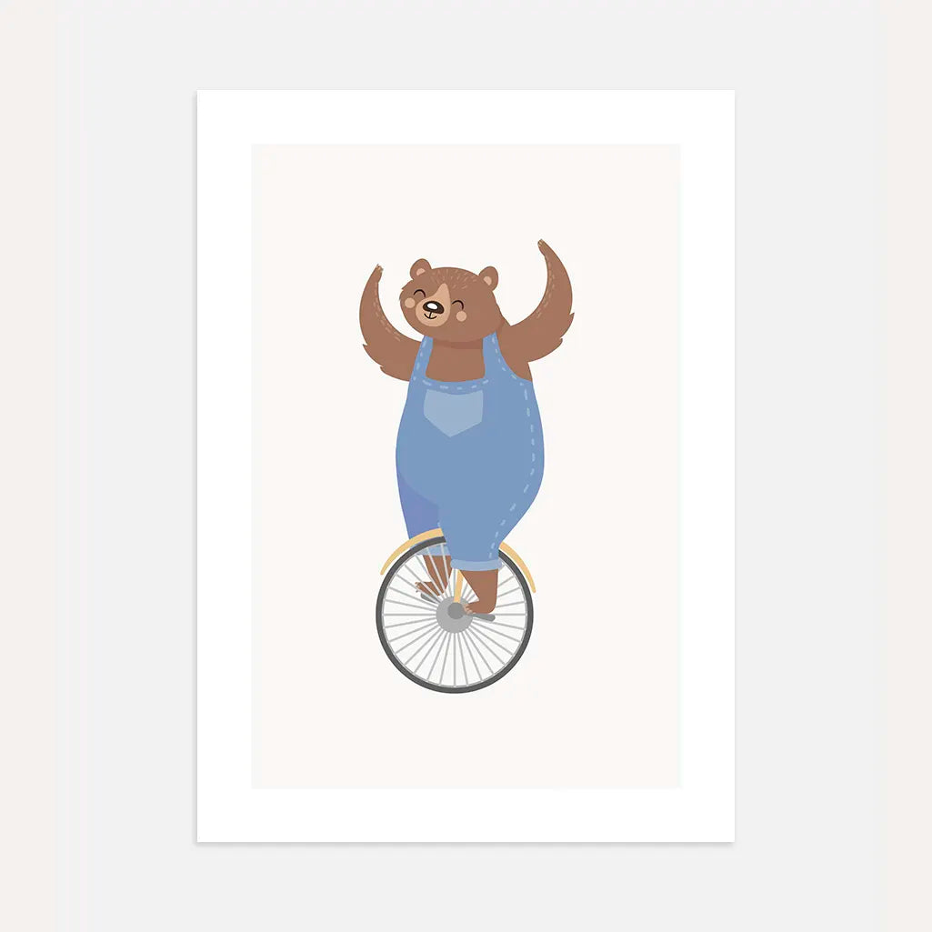 Bear On A Unicycle Poster