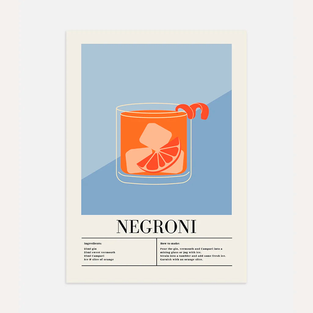 Negroni Cocktail Poster