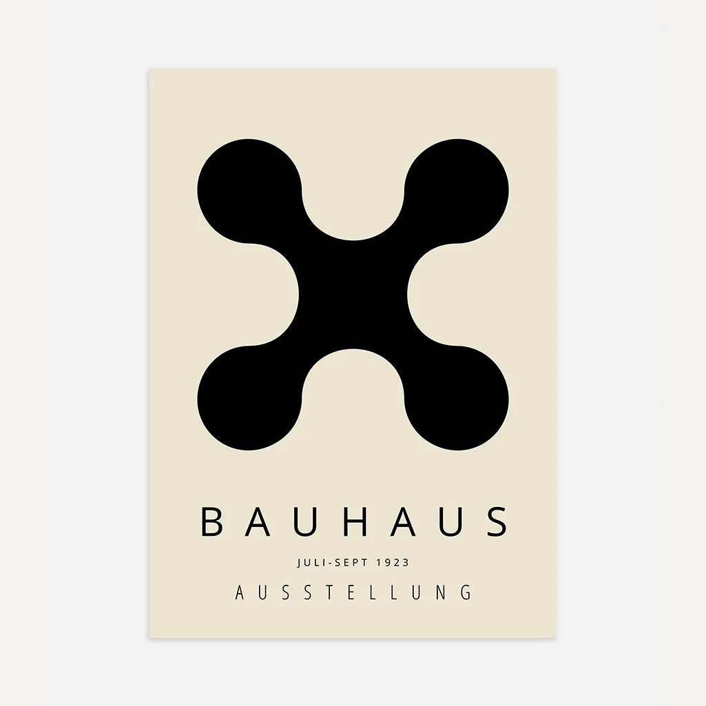 Bauhaus Black Abstract Form Poster