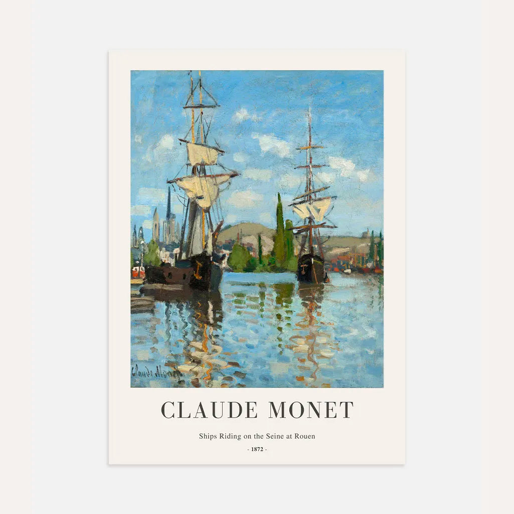 Claude Monet Rouen Ships on the Seine Poster