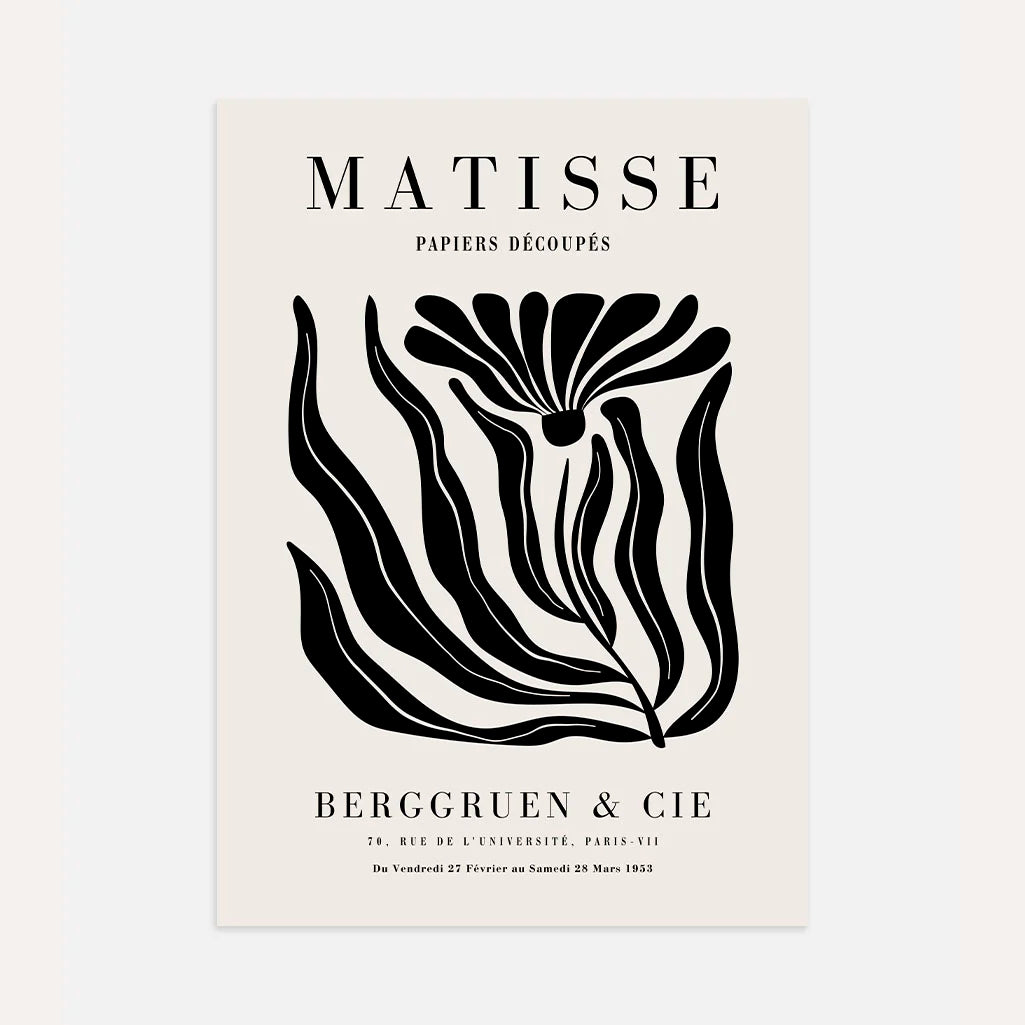 Henri Matisse Papiers Découpés Black Flower Poster