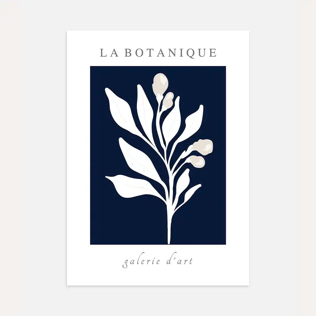 Navy Botanique Minimalism Poster