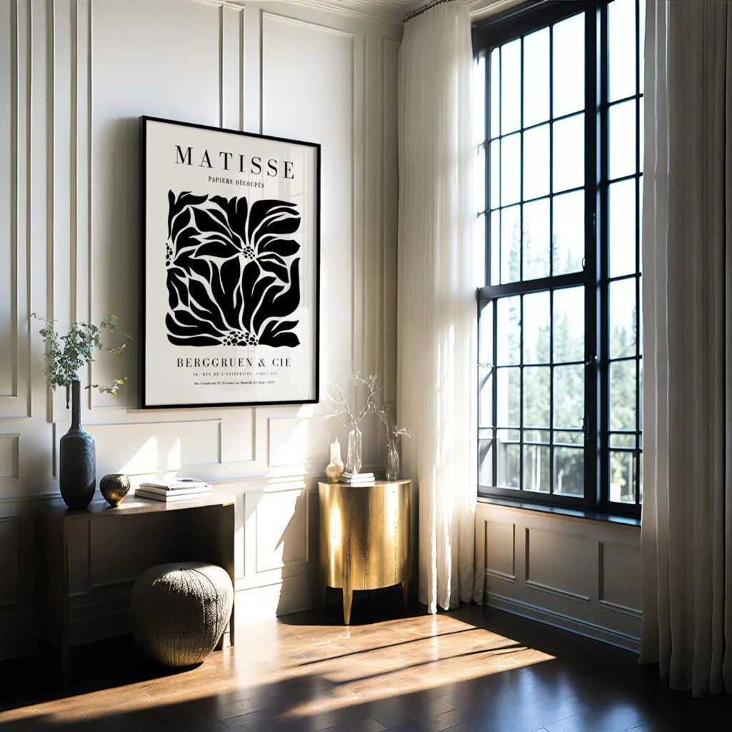 Henri Matisse Black Flowers on Beige Poster