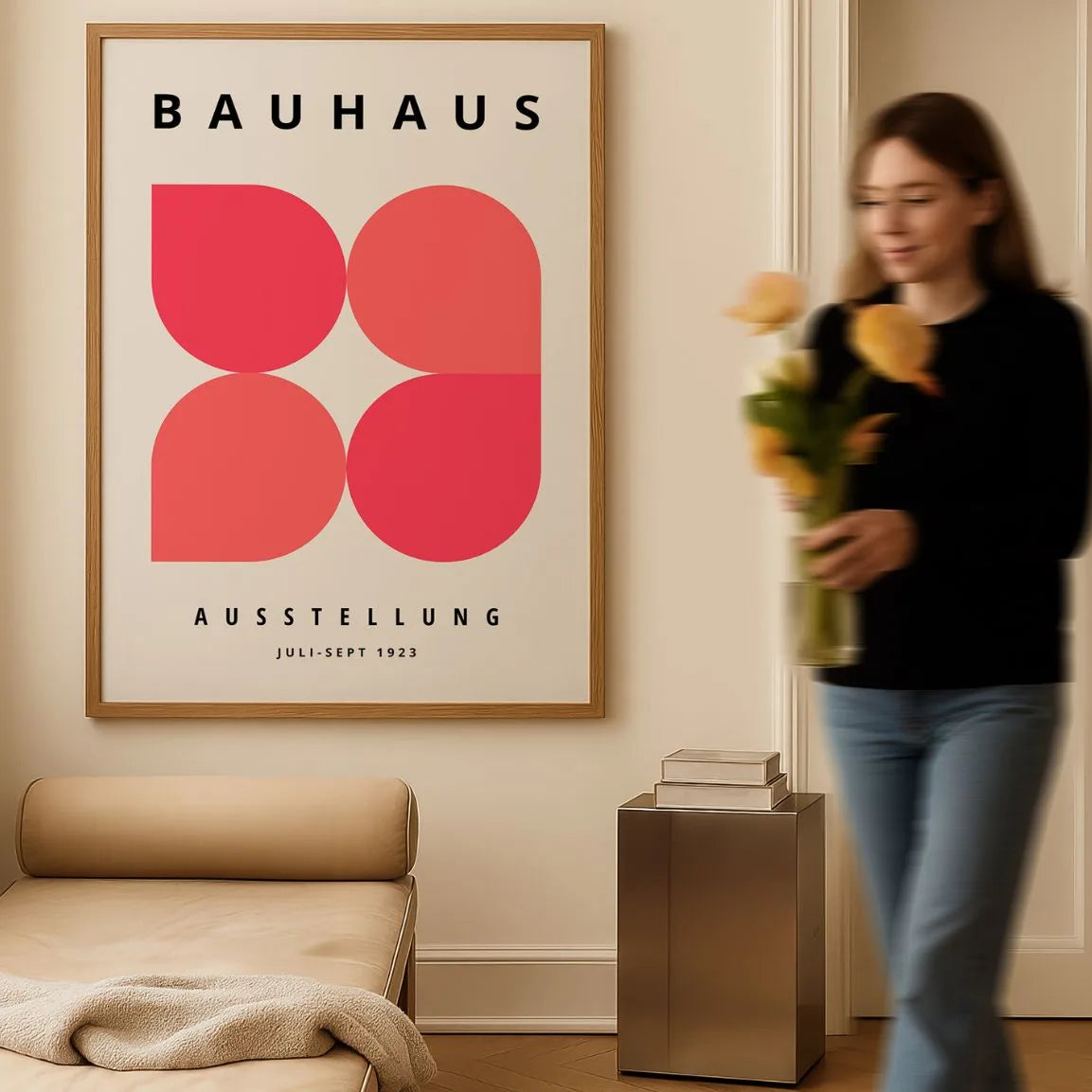 Bauhaus Red Form Dialogue Poster