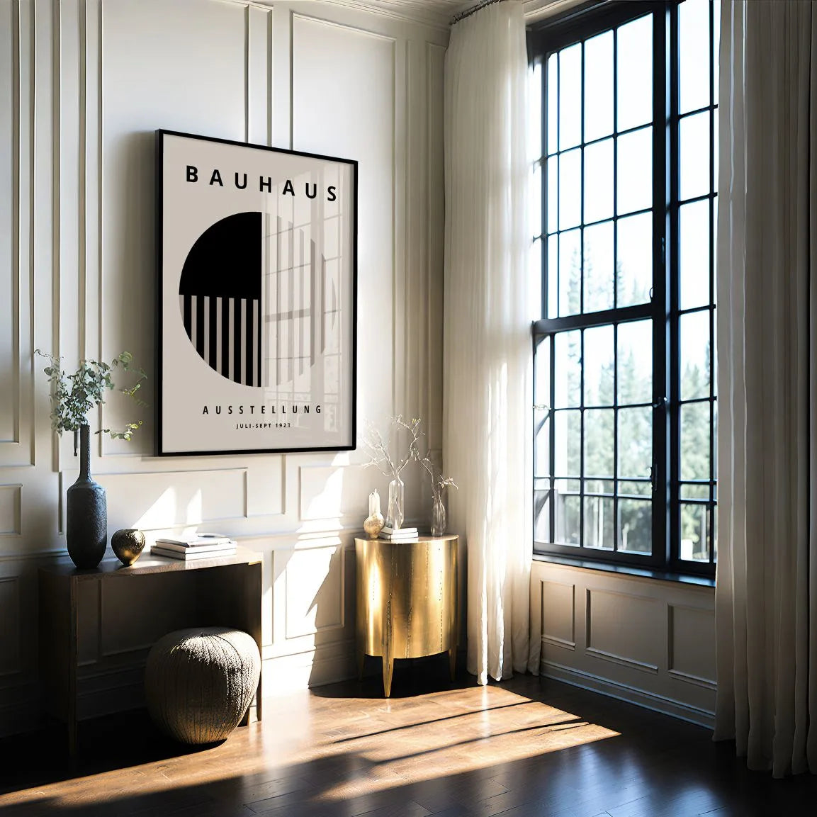 Bauhaus Lined Circle Minimal Poster