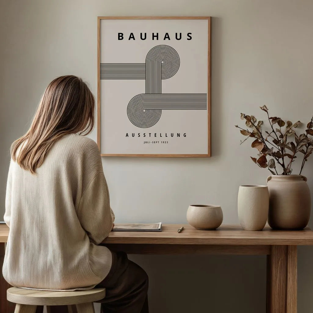 Bauhaus Minimal Line Symmetry Poster