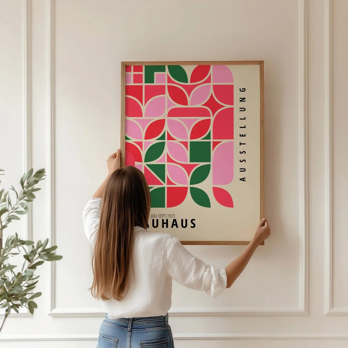Bauhaus Green & Red Nature Rhythm Poster