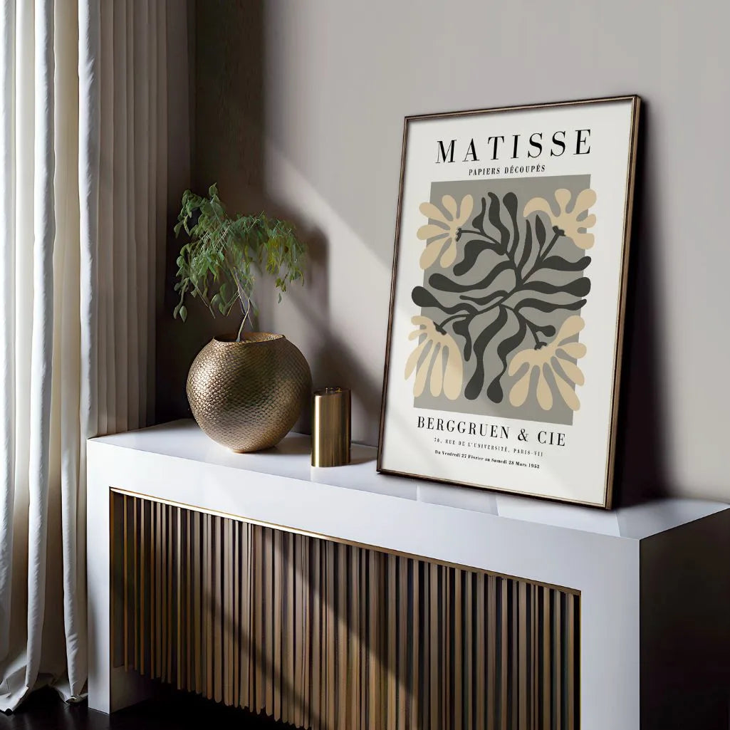 Henri Matisse Beige & Grey Leaf Composition Poster