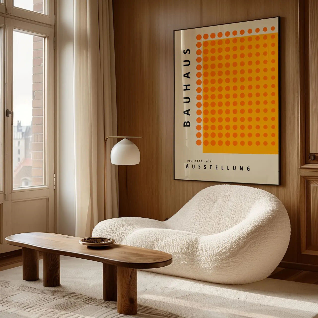 Bauhaus Orange Circle Rhythm Poster