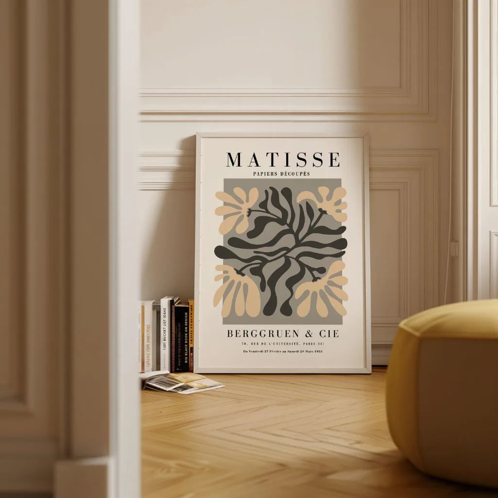 Henri Matisse Beige & Grey Leaf Composition Poster