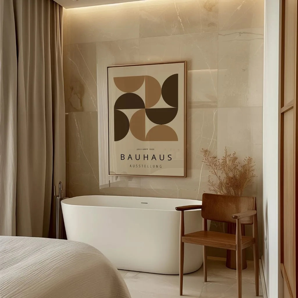 Bauhaus Warm Geometry Poster
