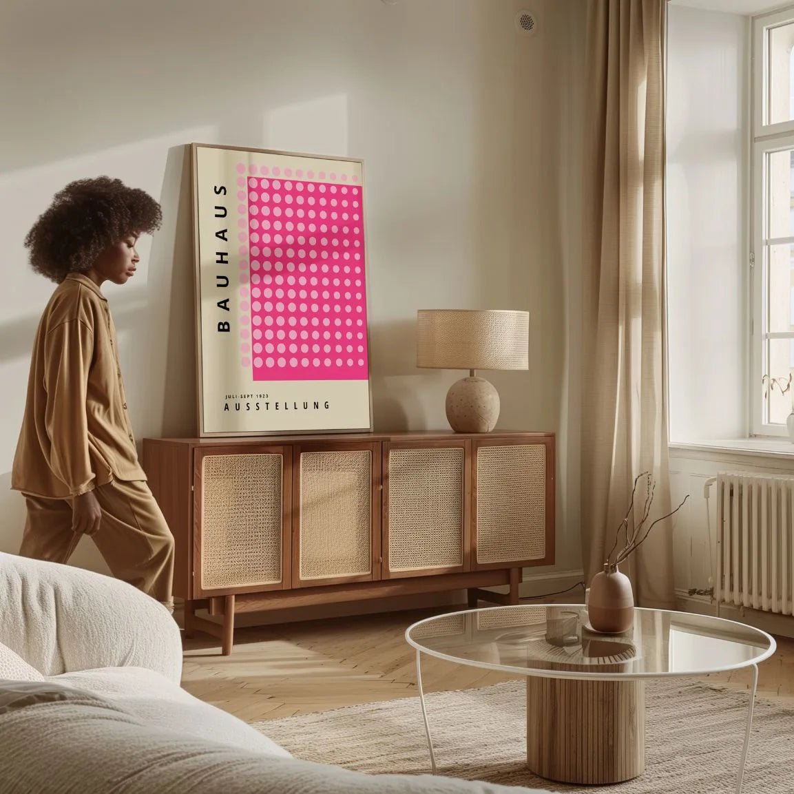 Bauhaus Pink Dot Rhythm Poster