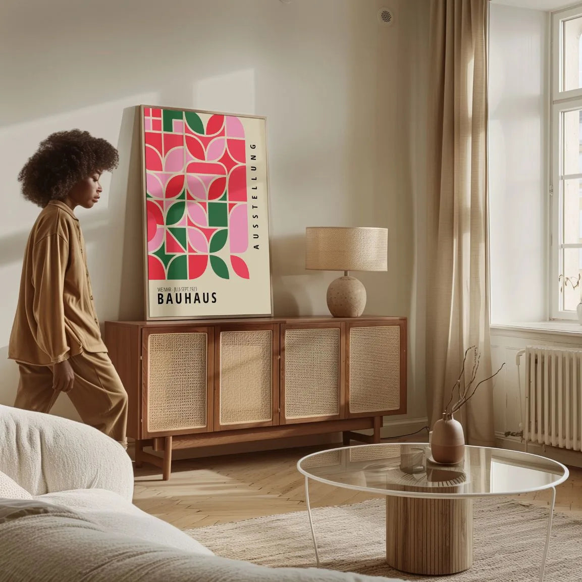 Bauhaus Green & Red Nature Rhythm Poster
