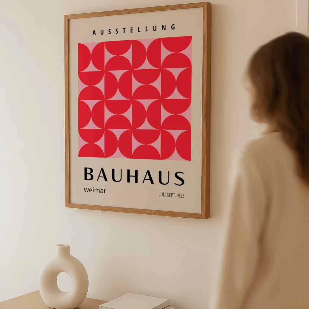 Bauhaus Red Balance of Forms Poster