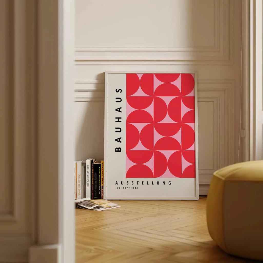 Bauhaus Red Symmetry Rhythm Poster