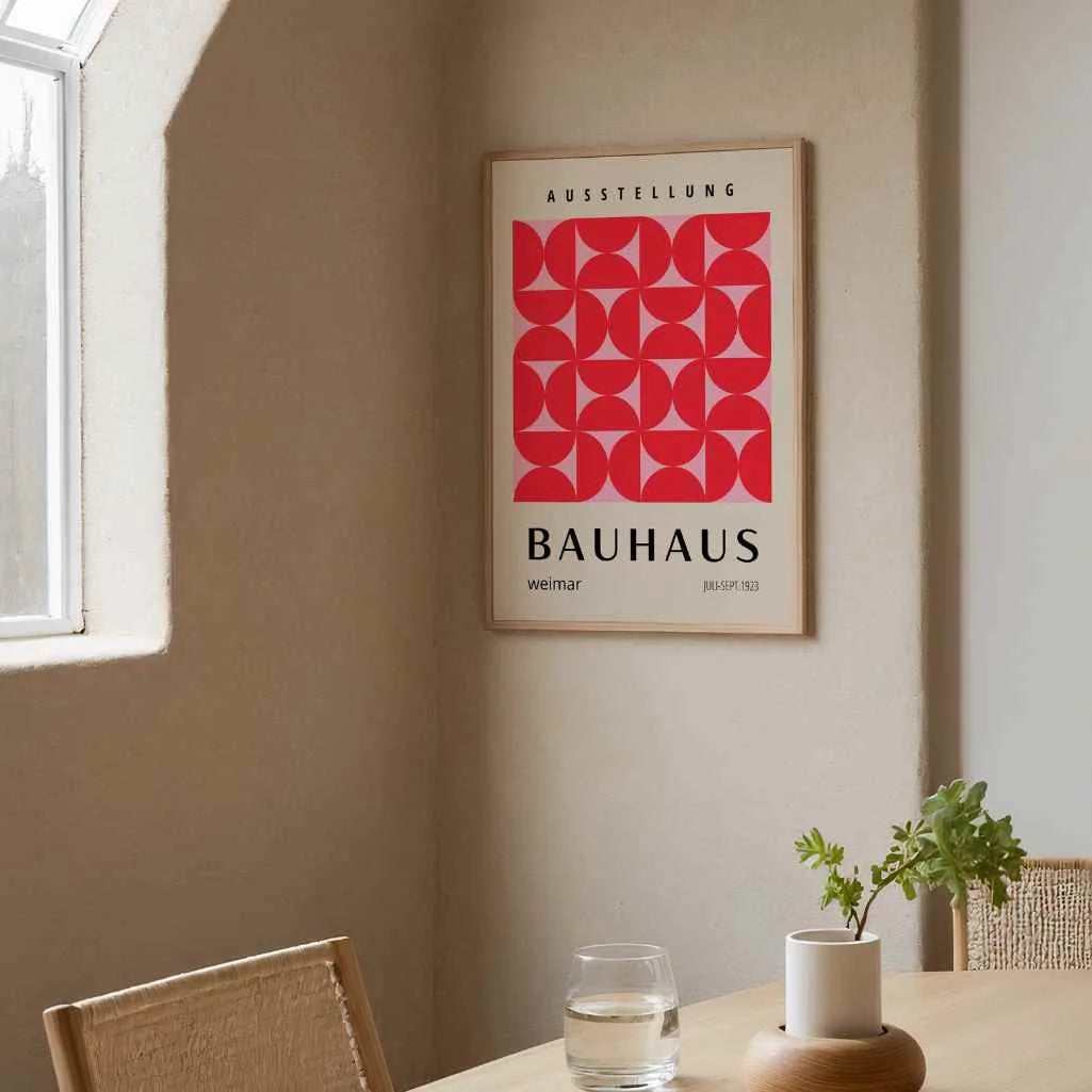 Bauhaus Red Balance of Forms Poster