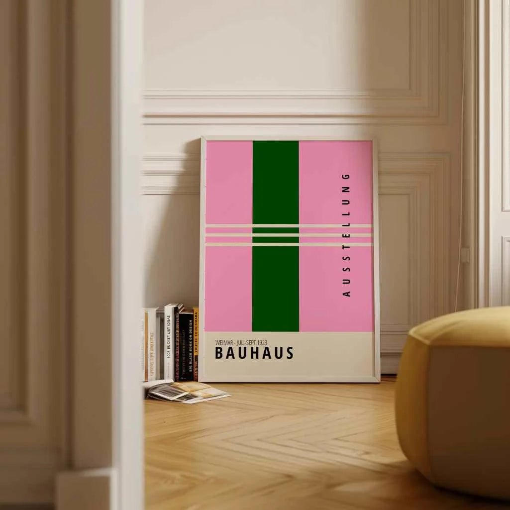 Bauhaus Green Line Contrast Poster