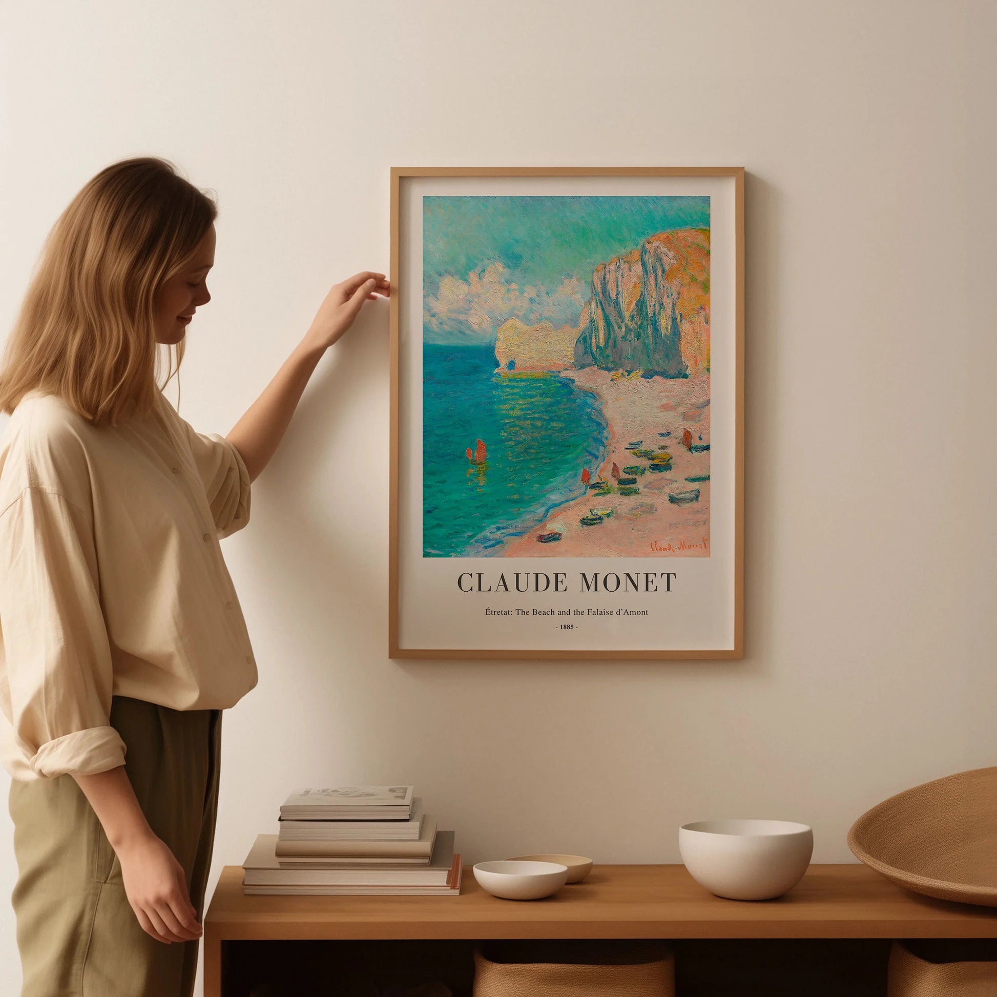 Claude Monet Étretat Beach and Cliffs Poster