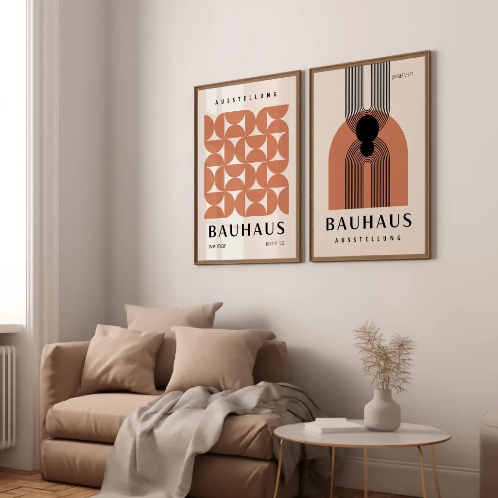 Bauhaus Geometric Duo Set of 2 Posters