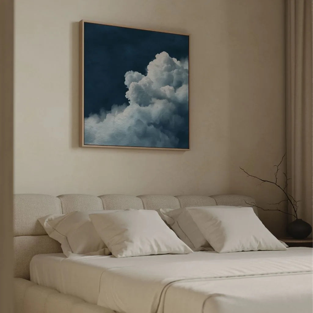 Framed Canvas Print White Clouds