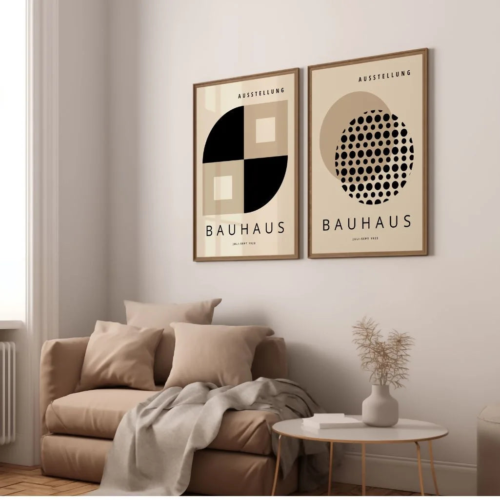 Bauhaus Black Beige Set of 2 Posters