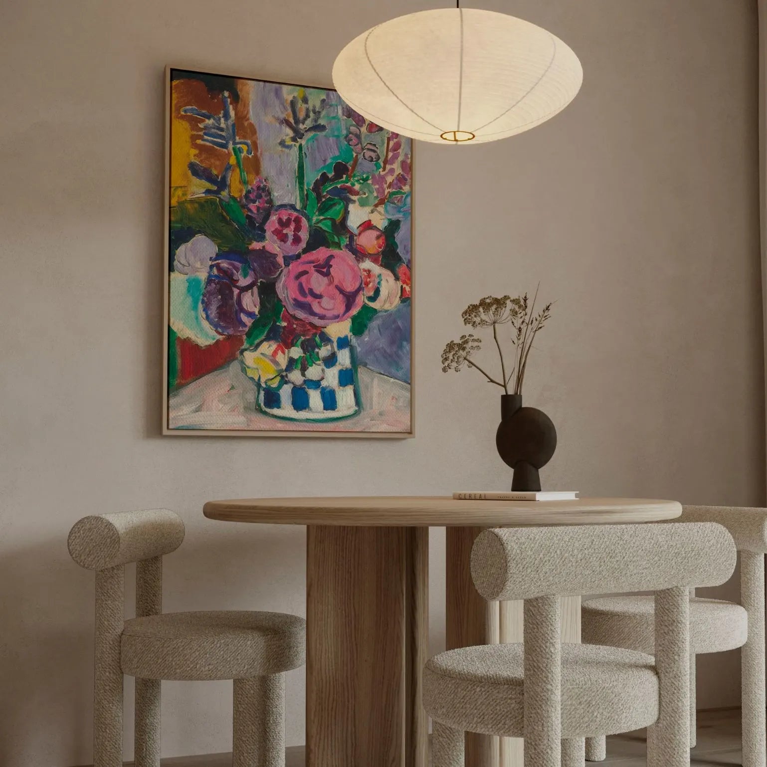 Framed Canvas Print Les Pivoines