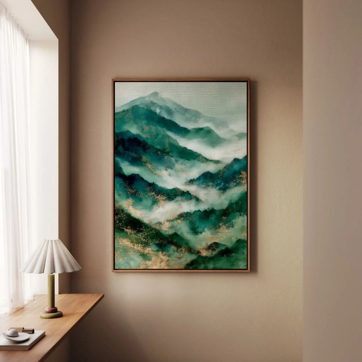 Framed Canvas Print Misty Horizon