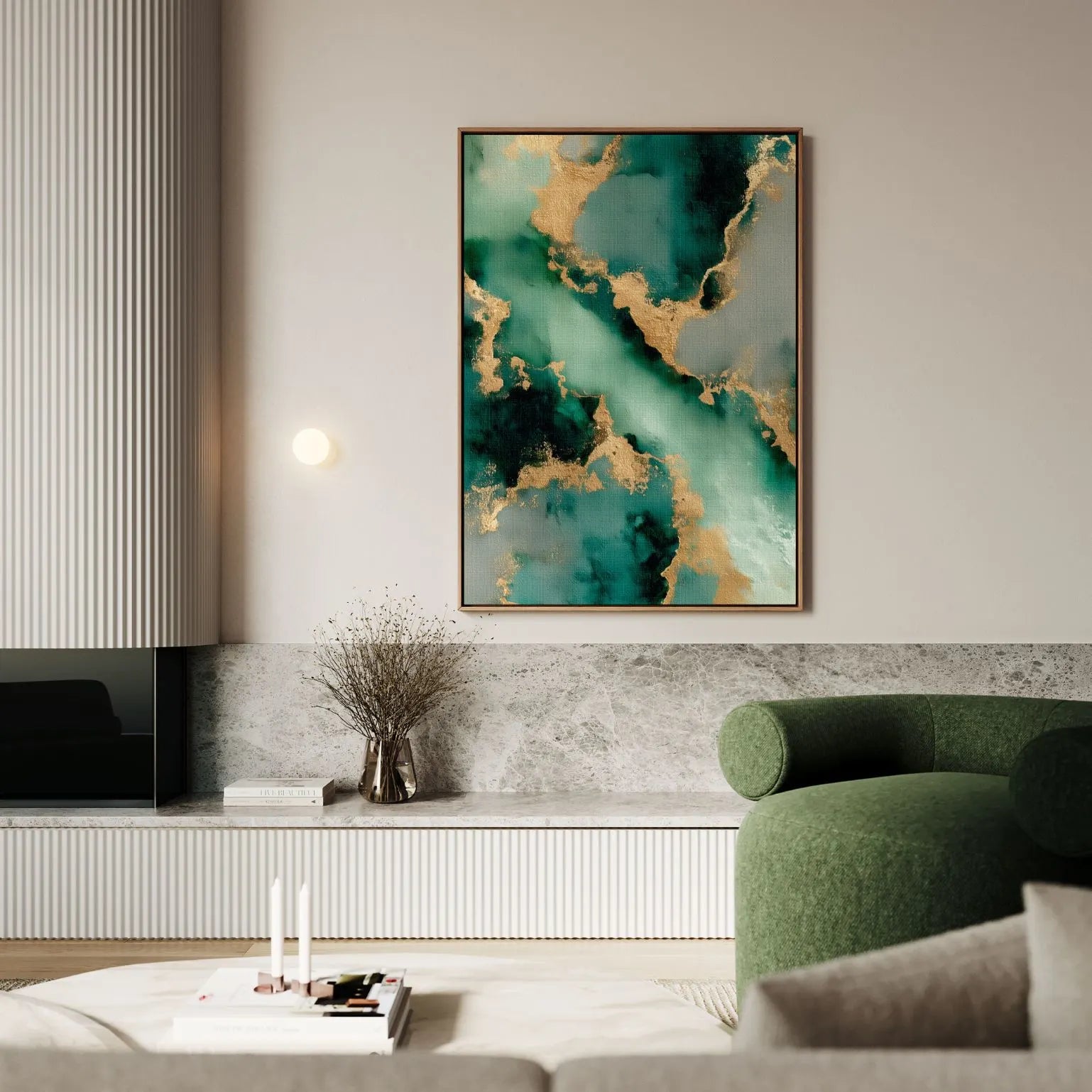 Framed Canvas Print Emerald Depth