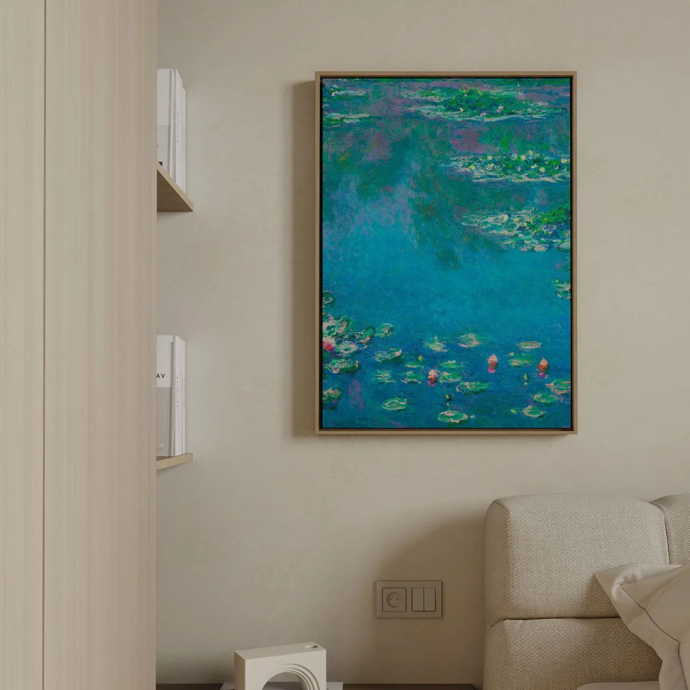 Framed Canvas Print Water Lilies