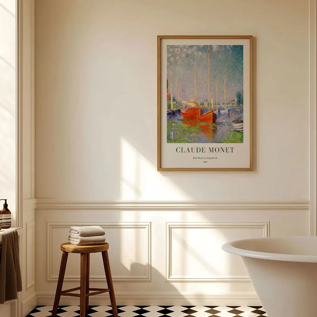 Claude Monet Red Boats at Argenteuil Poster