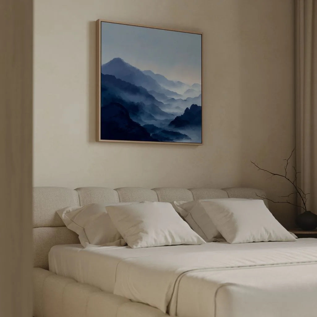 Framed Canvas Print Blue Valley