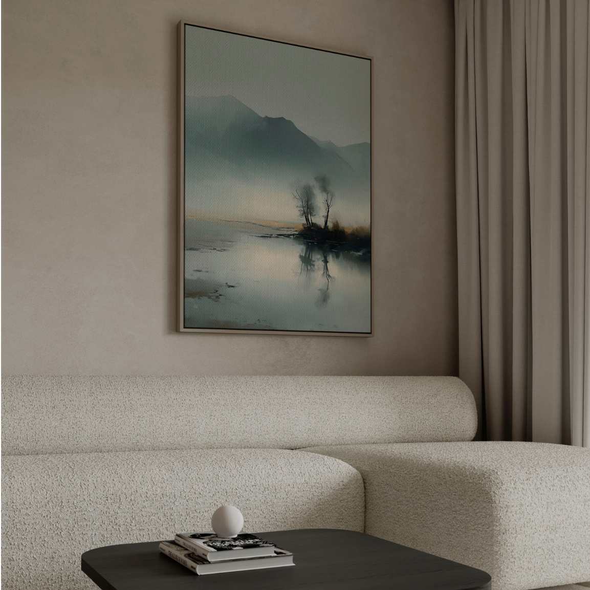 Framed Canvas Print Mountain Lake