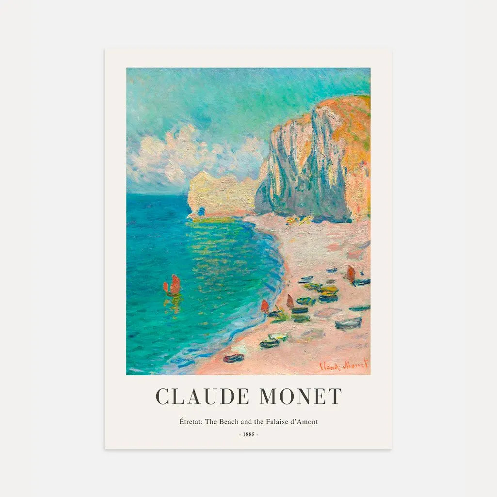 Claude Monet Étretat Beach and Cliffs Poster