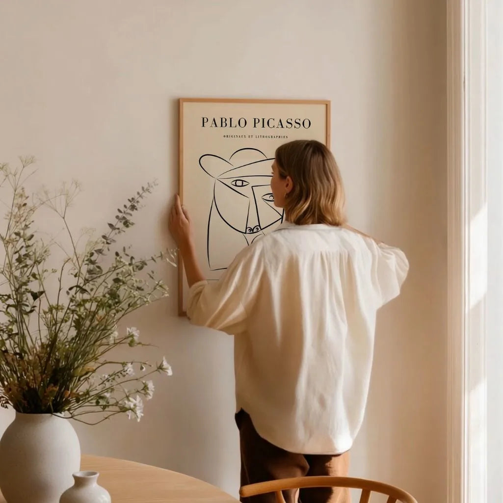 Picasso-Inspired Woman in a Hat Poster