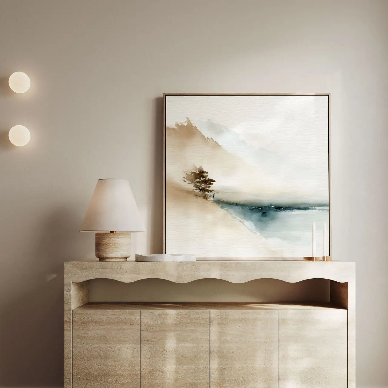 Framed Canvas Print Silence by the Shore