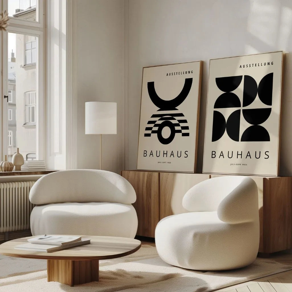 Bauhaus Black Shapes Set of 2 Posters