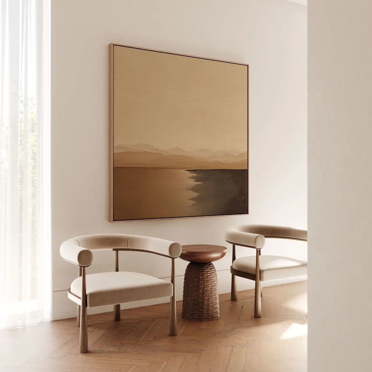 Framed Canvas Print Horizon of Silence