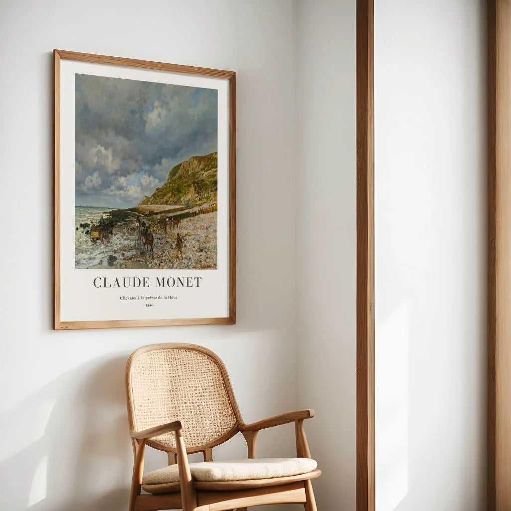 Claude Monet Horses at Pointe de la Hève Poster