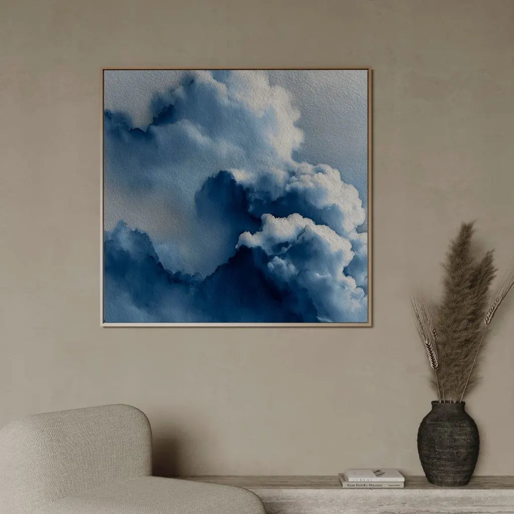 Framed Canvas Print Blue Clouds