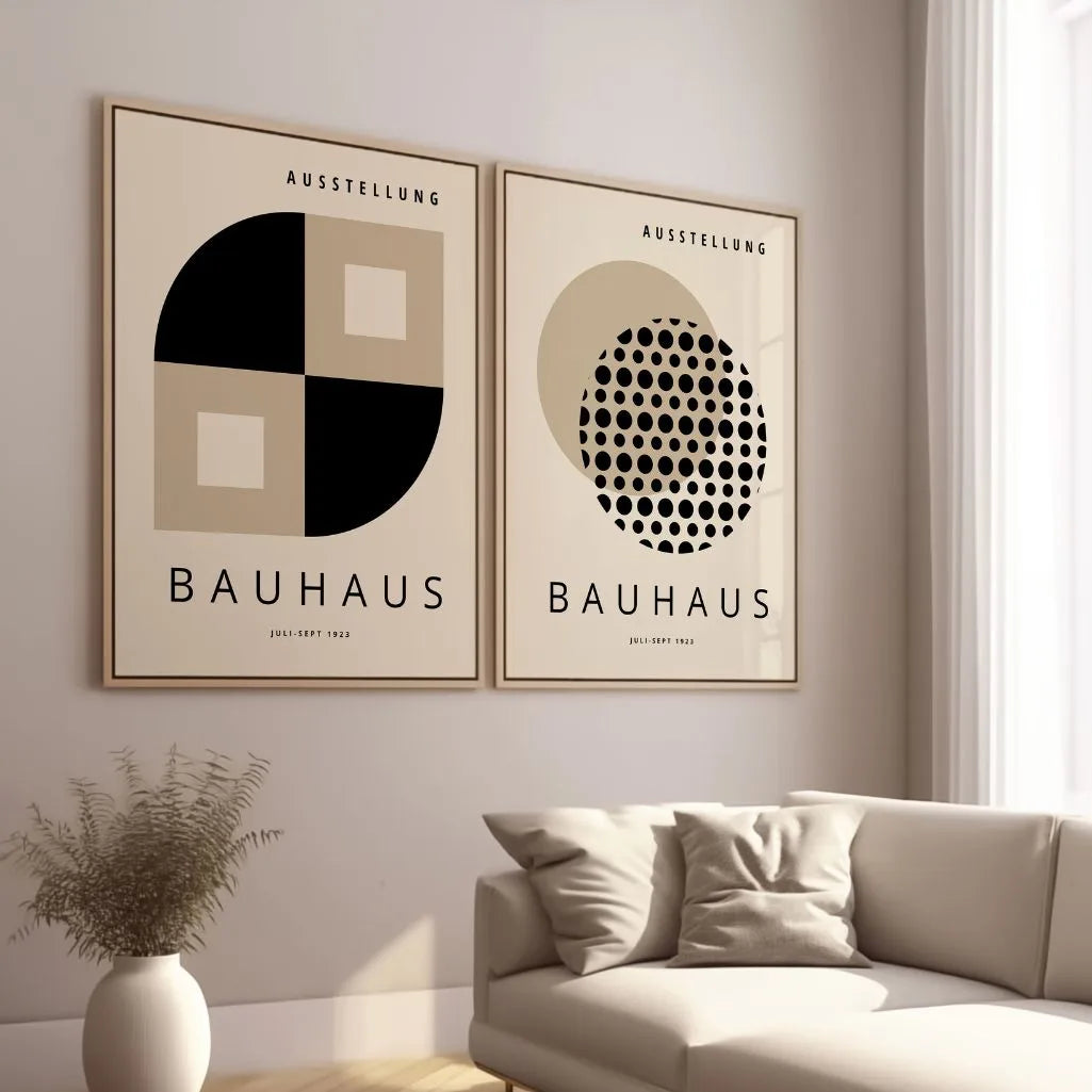 Bauhaus Black Beige Set of 2 Posters