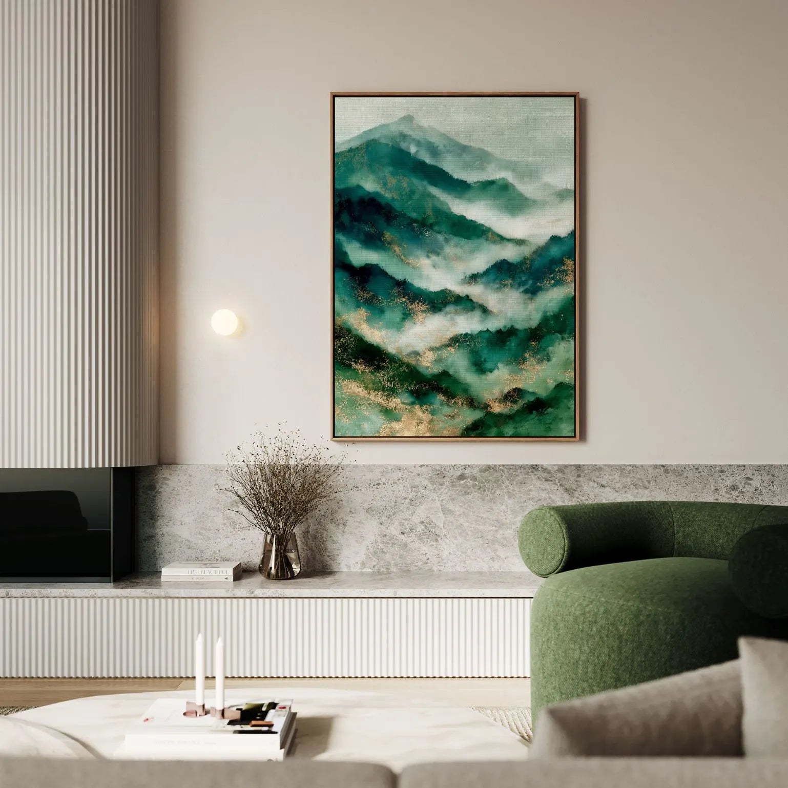 Framed Canvas Print Misty Horizon